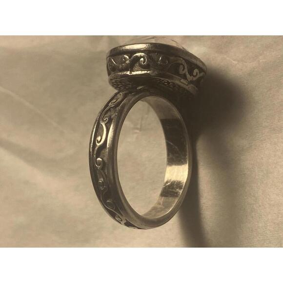 Brighton Vintage Silver Statement Ring with Large Crystal - Picture 5 of 9
